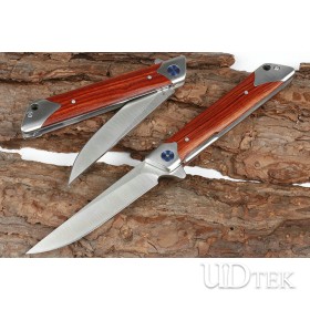 Flying fish quick-open bearing folding knife (8CR13MOV) steel head + red rosewood handle UD2105534